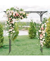 Givimo 81 Inch Garden Arbor Metal Archway for Climbing Plants-Black