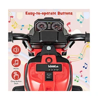 Vebreda Kids Ride-on Motorcycle 6V Battery Powered Motorbike with Detachable Training Wheels-Pink