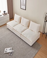 Streamdale Furniture Mid-Century Modern 3-Seater Sectional Sofa with Armless Design