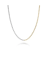 Rosefield Two Tone Swirl Necklace In 14K Yellow Gold And Rhodium Plated Stainless Steel