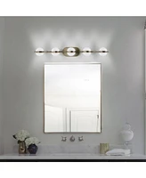 Modern Minimalist Led Vanity Light with Frosted Glass Shades