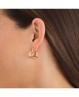 Rosefield Heart Hoops Gold In 14K Yellow Gold Plated Stainless Steel