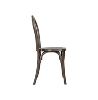 Emma+Oliver Hensler Set Of 2 Weather-Resistant Wood Look Resin Thonet Chairs For Indoor/Outdoor Use