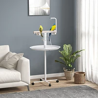 Streamdale Furniture Bird Stand with Wheels, Perches, and Bowls