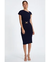 Quiz Women's Scuba Crepe Midi Dress With Buckle Detail