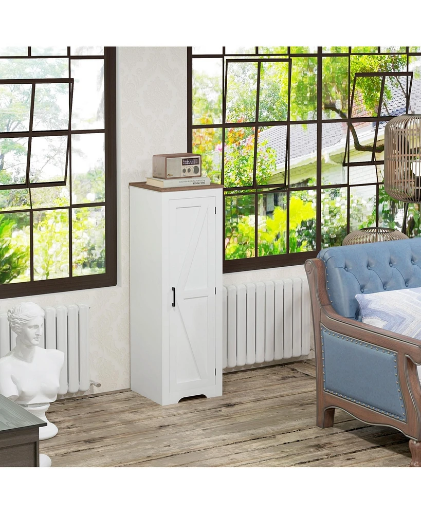 Streamdale Furniture Farmhouse Barn Door Accent Storage Cabinet