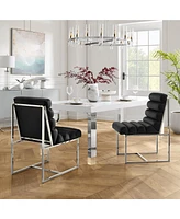 Inspired Home Maja Velvet Armless Dining Chair