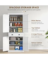 Freestanding Kitchen Pantry Cabinet with Storage
