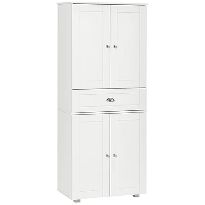 Streamdale Furniture Freestanding Kitchen Pantry with Double Doors and Center Drawer