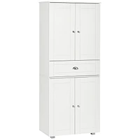 Streamdale Furniture Freestanding Kitchen Pantry with Double Doors and Center Drawer