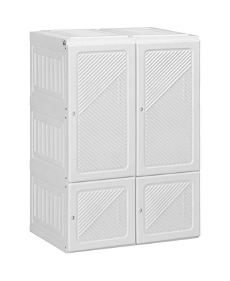 Homcom Portable Wardrobe Closet w/ 6 Cube Compartments,