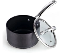 Cooks Standard 3-Quart Hard Anodized Nonstick Saucepan with Lid, Black