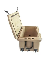 Khaki 65QT Impact-Resistant Ice Cooler for Outdoor Adventures