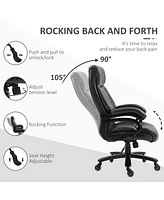 Big and Tall Office Chair, Pu Leather Desk Chair 400lb, Black
