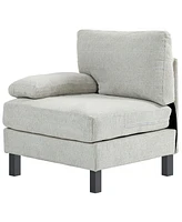 Homcom Accent Chair Left Side Module for Modular Sectional Sofa Cream