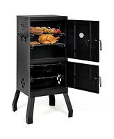 Givimo Vertical 2-Tier Outdoor Barbeque Grill with Temperature Gauge