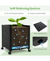 Sugift Raised Garden Bed with Obelisk Trellis and 3 Heights & Detachable Pe-Coated Metal Tubes-Black