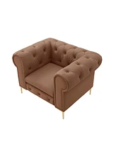 Nicole Miller Raeleigh Leather Pu Chesterfield Club Chair