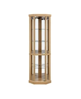 Streamdale Furniture Corner Glass Curio Cabinet with Light