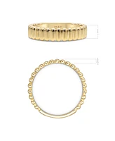 Devata Ribbed Band Ring in 14K Gold, Size 8