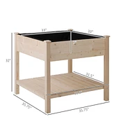 Streamdale Furniture 36" Raised Garden Bed with Shelf