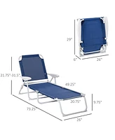 Streamdale Furniture Folding Chaise Lounge: Outdoor Sun Lounger with Adjustable Backrest