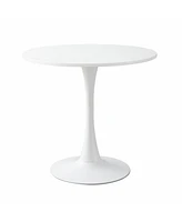 Streamdale Furniture Modern Mdf Top & Steel Base White Round Table