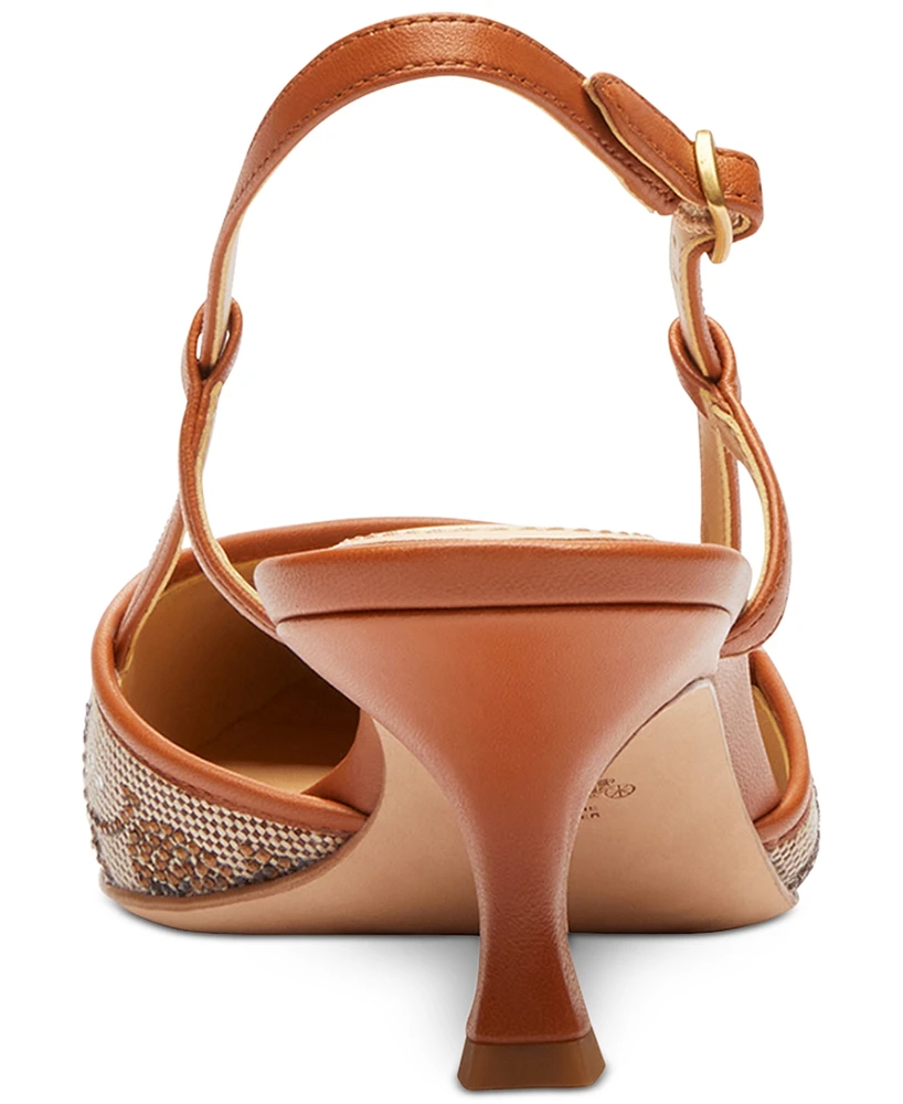 Coach Women's Rosie Crystal Signature Slingback Pumps