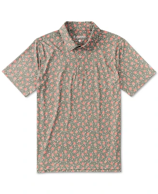 Chubbies Men's The Dusty Rosea Short Sleeve Printed Performance Polo Shirt