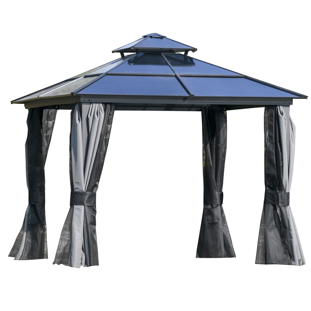 Simplie Fun Polycarbonate Double Roof Hardtop Gazebo