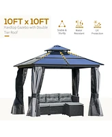 Streamdale Furniture Polycarbonate Double Roof Hardtop Gazebo