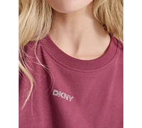 Dkny Sport Women's Cotton Stud Logo Knot-Front T-Shirt