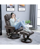 Streamdale Furniture Massage Recliner Chair with Ottoman, 360 Swivel Recliner and Footstool