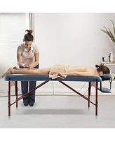 Sugift Portable Folding Massage Table with Carrying Case-Navy
