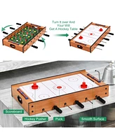 Sugift 2-in-1 Indoor/Outdoor Air Hockey Foosball Game Table