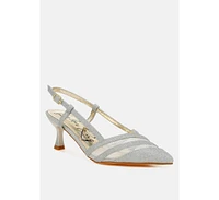 Daldra Kitten Heel Slingback Sandals