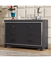 Streamdale Furniture Elegant 6-Drawer Dresser with Metal Handle and Decor