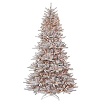 Puleo 7.5-ft. Snowy Bennington Fir Tree with 500 Clear Lights & Stand