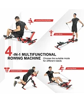 Sugift 4-in-1 Folding Rowing Machine with Control Panel for Home Gym