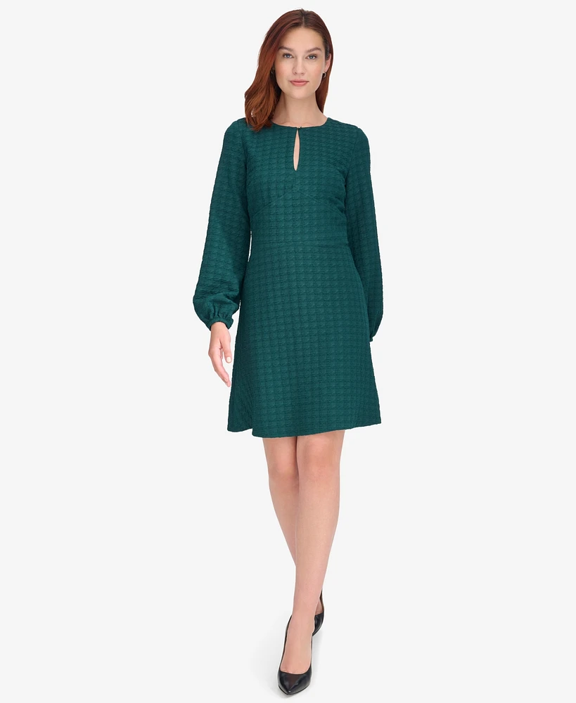 Tommy Hilfiger Petite Embossed Houndstooth Knit Dress