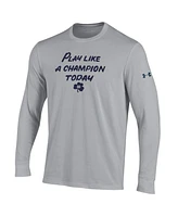 Under Armour Men's Heathered Gray Notre Dame Fighting Irish Play Like A Champion Today Cotton Long Sleeve Performance T-Shirt