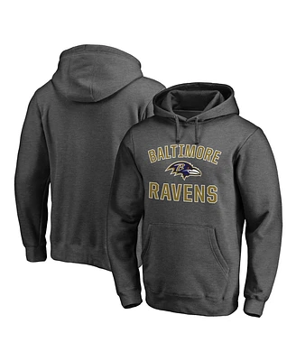 Fanatics Men's Heathered Charcoal Baltimore Ravens Big Tall Victory Arch Logo Pullover Hoodie