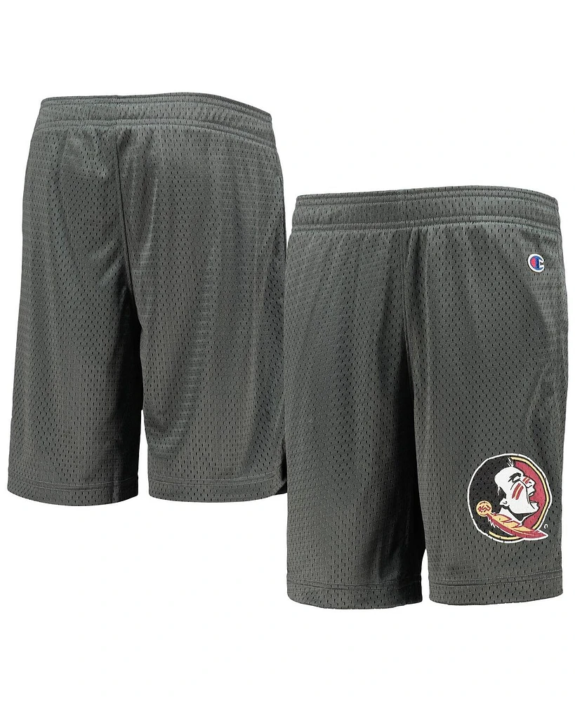 Champion Big Boys and Girls Charcoal Florida State Seminoles Classic Mesh Shorts