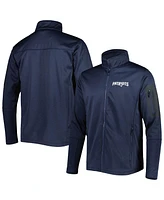 Dunbrooke Men's Heather Navy New England Patriots Freestyle Coated Tech Fleece Full-Zip Jacket