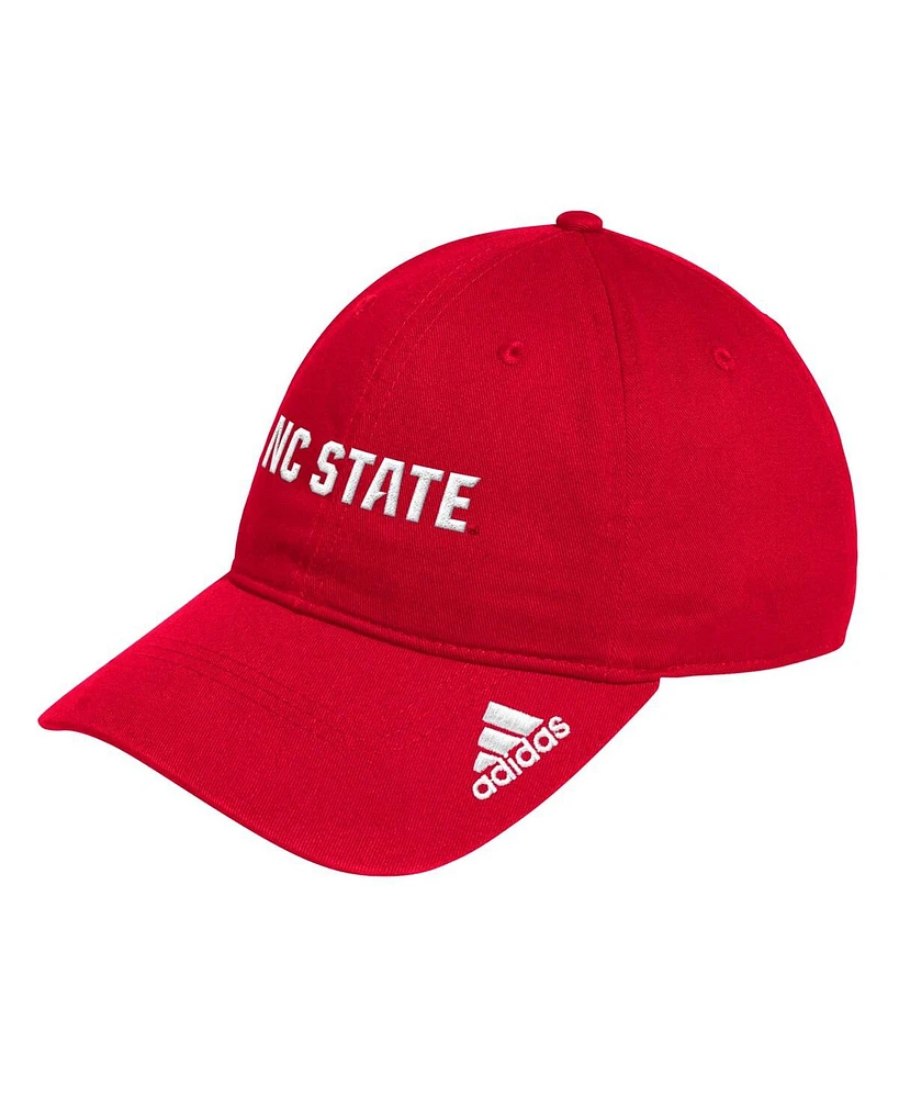 Adidas Men's Red Nc State Wolfpack Locker Room Wordmark Slouch Adjustable Hat