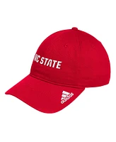 Adidas Men's Red Nc State Wolfpack Locker Room Wordmark Slouch Adjustable Hat