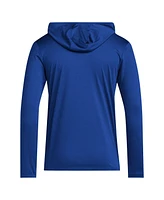 Adidas Men's Royal Kansas Jayhawks 2024 Sideline Hooded Long Sleeve T-Shirt