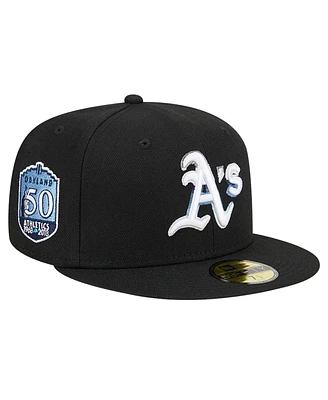 New Era Men's Black Oakland Athletics Raceway 59FIFTY Fitted Hat