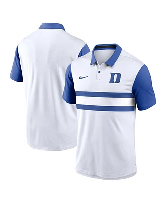 Nike Men's White Duke Blue Devils Primetime Campus Vapor Performance Polo