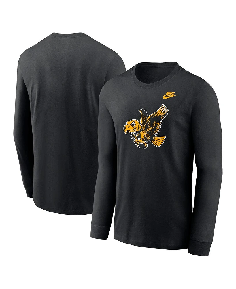 Nike Men's Black Iowa Hawkeyes Legacy Primary Logo Long Sleeve T-Shirt